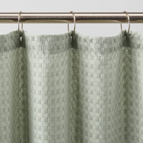 Casaluna Bath Casaluna Nwt Waffle Weave Shower Curtain Sage Green